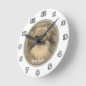 pekinees-hondenklok ronde klok (Hoek)