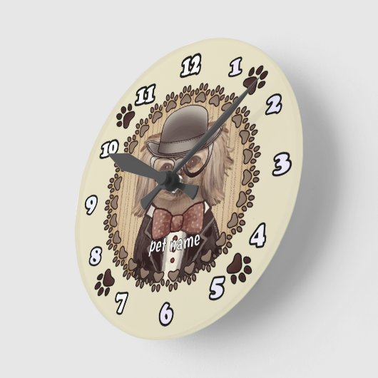 Pekinees met bril Klok (Hoek)