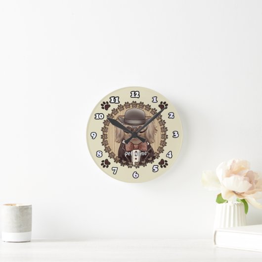 Pekinees met bril Klok (Huis)