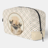 Pekinees schilderij Fawn Schattigee originele Pet  Toilettasje (Rechterhoek)