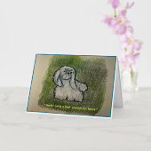 Pekinees Wenskaart Kaart (Orchidee)