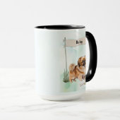 Pekinese Aquarel Gepersonaliseerde Hond Mok (Voorkant rechts)