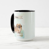 Pekinese Aquarel Gepersonaliseerde Hond Mok (Voorkant links)