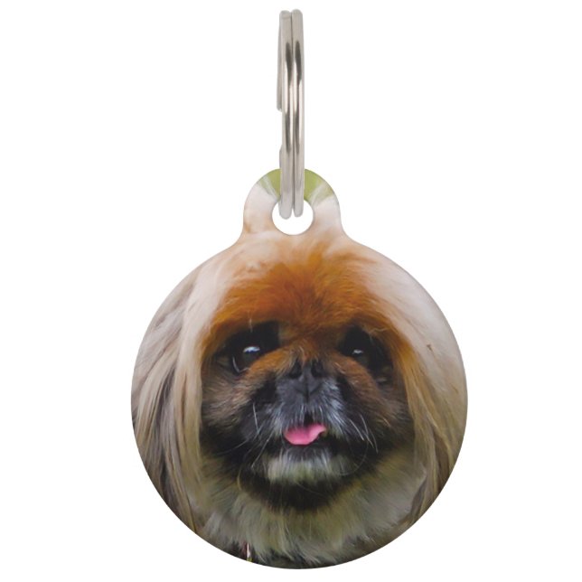 Pekinese hond. huisdierpenning (Voorkant)