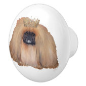 Pekinese Koningin Keramische Knop (Rechts)