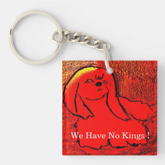 Pekinese Sleutelhanger, Vierkant (dubbelzijdig) Sleutelhanger (Voorkant)