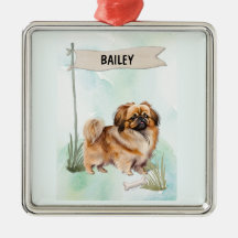 Pekinese Watercolor Personalized Dog