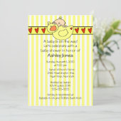 Peking Baby Duck Neutral Baby shower Invitation Kaart (Staand voorkant)