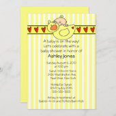 Peking Baby Duck Neutral Baby shower Invitation Kaart (Voorkant / Achterkant)