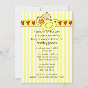 Peking Baby Duck Neutral Baby shower Invitation Kaart