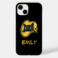 Peking Black Cat: Big Green Eyes Feline Design