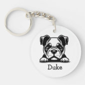 Peking Boxer Terrier Puppy gepersonaliseerd Sleutelhanger (Voorkant)
