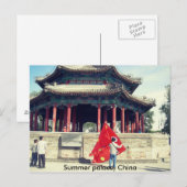Peking briefkaart van het zomerpaleis paviljoen (Voorkant / Achterkant)