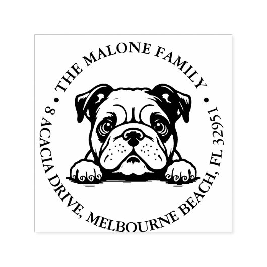 Peking bulldog puppy gepersonaliseerd thema zelfinktende stempel (Design)