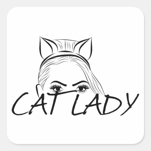 Peking Cat Lady Vierkante Sticker (Voorkant)