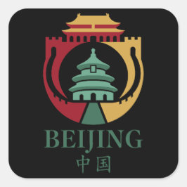 Peking China Azië Vierkante Sticker