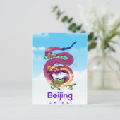 Peking China Draak reisposter Briefkaart (Staand voorkant)