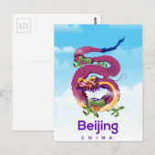 Peking China Draak reisposter Briefkaart (Voorkant / Achterkant)