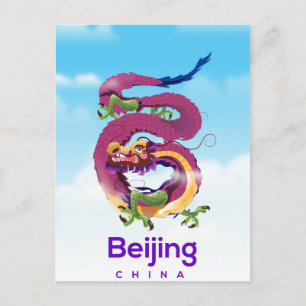 Peking China Draak reisposter Briefkaart