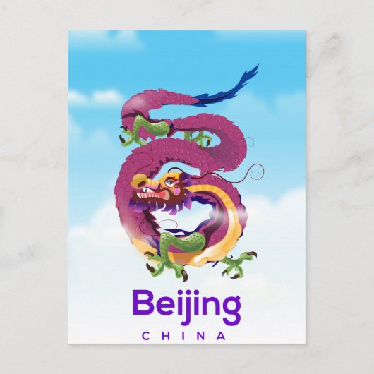 Peking China Draak reisposter Briefkaart (Voorkant)
