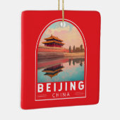 Peking China Reis Kunst Embleem Keramisch Ornament (Rechts)