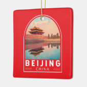 Peking China Reis Kunst Embleem Keramisch Ornament (Links)