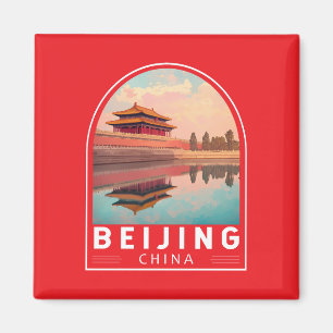 Peking China Reis Kunst Embleem Magneet
