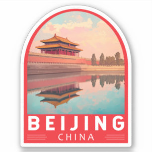 Peking China Reis Kunst Embleem Sticker