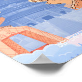 Peking China Reisposter | Pastelblauw & Perzik Poster (Hoek)