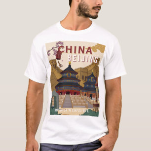 Peking China Reisposter Vintage Illustratie T-shirt