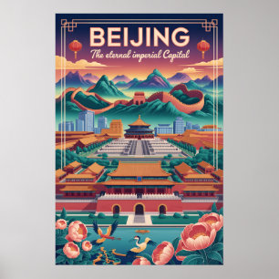 Peking China Retro Reisposter Vintage Kunst Poster