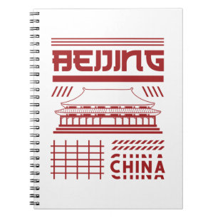 Peking China Stedelijke Tempel Grafisch Notitieboek