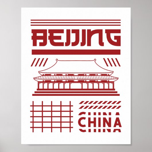 Peking China Stedelijke Tempel Grafisch Poster (Voorkant)