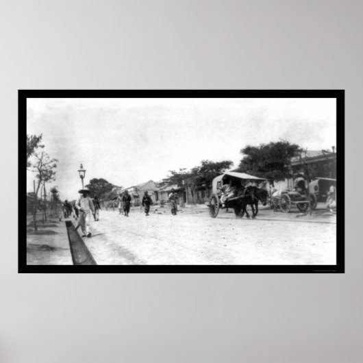 Peking, China Street Scene 1911 Poster (Voorkant)
