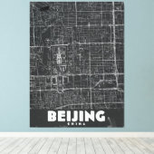Peking China Vintage Reisplattegrond Canvas Afdruk (Insitu (Houten vloer))
