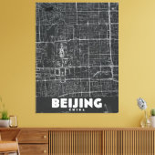 Peking China Vintage Reisplattegrond Canvas Afdruk (Insitu (Woonkamer))