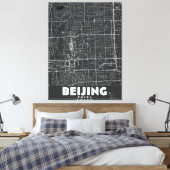 Peking China Vintage Reisplattegrond Canvas Afdruk (Insitu (Slaapkamer))
