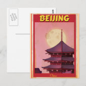Peking China vintage reisposter Briefkaart (Voorkant / Achterkant)