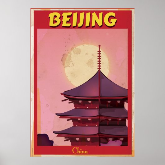Peking China vintage reisposter Poster (Voorkant)