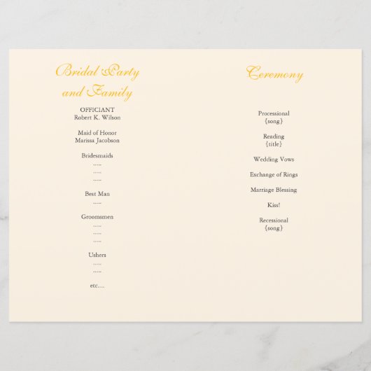 Peking Chrysanthemum Wedding Programme (Achterkant)