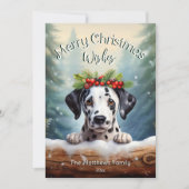 Peking Dalmatiër in Woodland Forest Pet Portrait Feestdagenkaart (Voorkant)