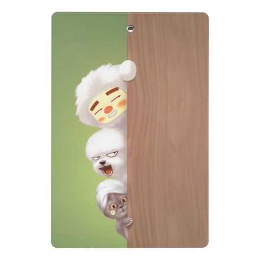 Peking Dieren Trio Mini Klembord (Achterkant)