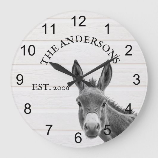 Peking Donkey Cute Personated Grote Klok (Voorkant)