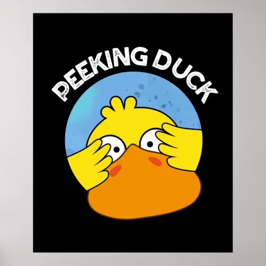 Peking Duck Funny Animal Chinese Dish Pun Dark BG Poster (Voorkant)