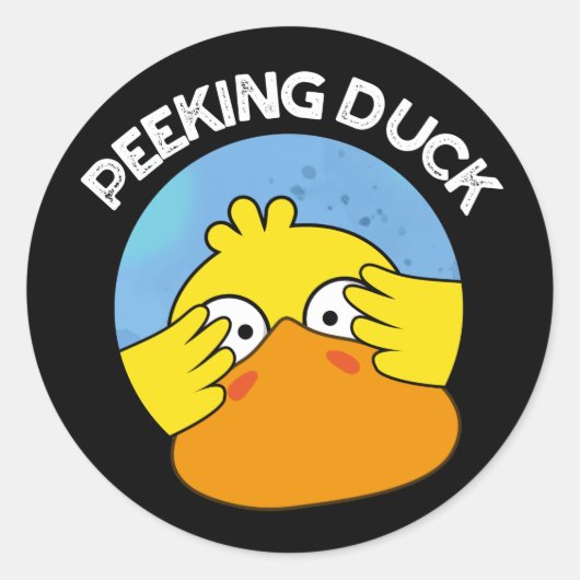 Peking Duck Funny Animal Chinese Dish Pun Dark BG Ronde Sticker (Voorkant)