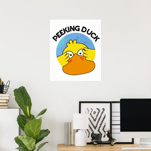 Peking Duck Funny Animal Chinese Dish Pun Poster (Thuiskantoor)