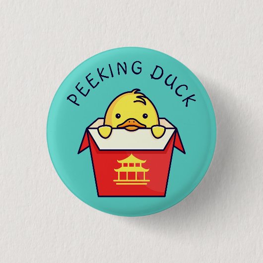 Peking Duck Pun Ronde Button 3,2 Cm (Voorkant)