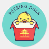 Peking Duck Pun Ronde Sticker (Voorkant)