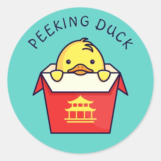 Peking Duck Pun Ronde Sticker (Voorkant)