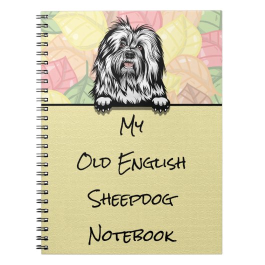 Peking Leuk Oud Engels Sheepdog notitieboek (Voorkant)